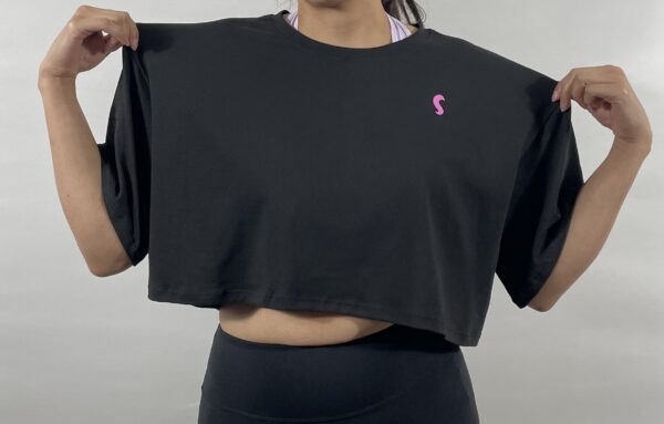 SportyChic Loose Fit Top- Black - Image 3