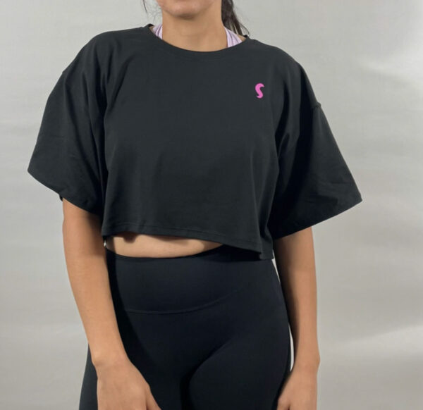 SportyChic Loose Fit Top- Black
